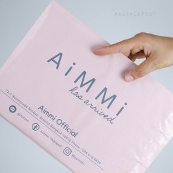 พิมพ์ซอง สกรีนซองไปรษณีย์สีชมพู BagPackPost ลาย AiMMi