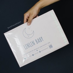 พิมพ์ซอง สกรีนซองไปรษณีย์สีชมพู BagPackPost ลาย LinLin Baby