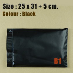 ซองไปรษณีย์พลาสติก สีดำ ขนาด 25x31 cm. (B1) ชุดละ 50 ใบ