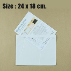 ซองพลาสติกใสแปะหน้ากล่อง ซองใส่ใบเสร็จ 24x18 cm. (D2) ชุดละ 50 ใบ