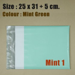 ซองไปรษณีย์พลาสติก สีเขียวมิ้นท์ ขนาด 25x31 cm. (Mint1) ชุดละ 50 ใบ