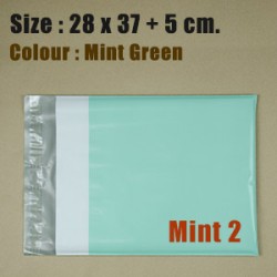 ซองไปรษณีย์พลาสติก สีเขียวมิ้นท์ ขนาด 28x37 cm. (Mint2) ชุดละ 50 ใบ