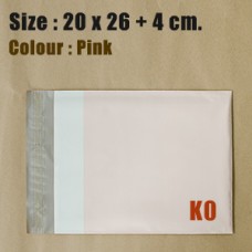 ซองไปรษณีย์พลาสติก สีชมพู ขนาด 20x26 cm. (K0) ชุดละ 50 ใบ