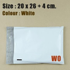 ซองไปรษณีย์พลาสติก สีขาว ขนาด 20x26 cm. (W0) ชุดละ 50 ใบ