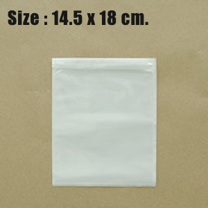 ซองพลาสติกใสแปะหน้ากล่อง ซองใส่ใบเสร็จ 14.5x18 cm. (D1) ชุดละ 50 ใบ