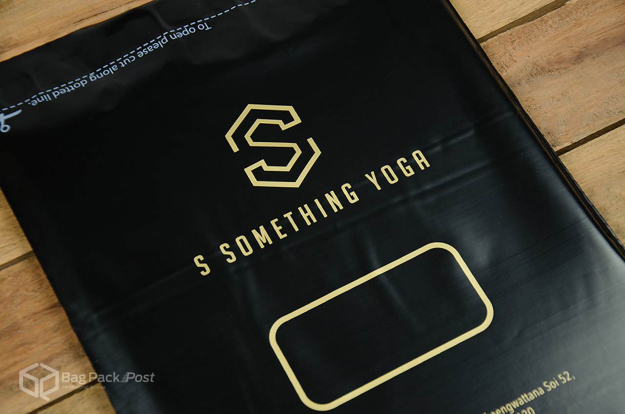 ซองไปรษณีย์พิมพ์ลาย S Something Yoga ซองไปรษณีย์สีดำ ซองกันน้ำ 3 BagPackPost