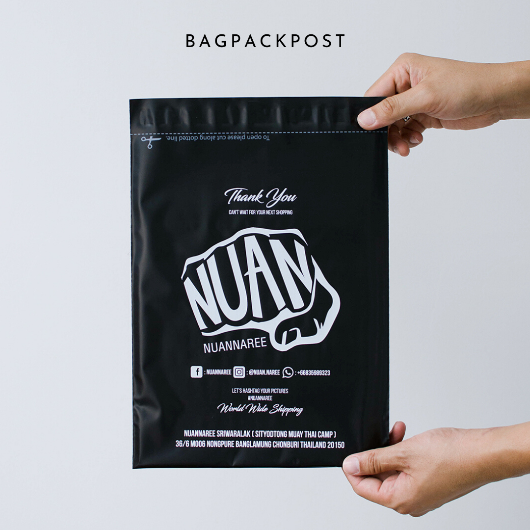 ซองไปรษณีย์สีดำพิมพ์ลาย ลาย Nuannaree ผลิตถุงไปรษณีย์ ซองไปรษณีย์สีดำ ถุงไปรษณีย์พิมพ์ลาย BagPackPost