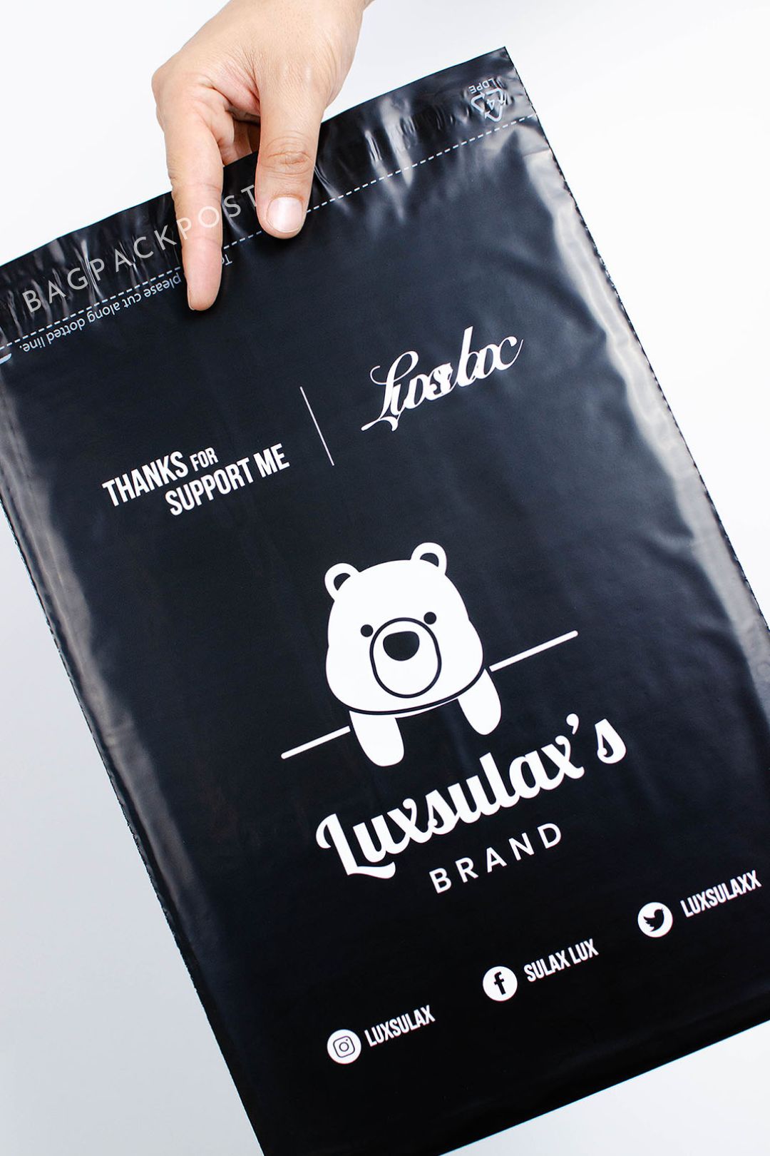 ซองไปรษณีย์พิมพ์ลาย Luxsulax ซองไปรษณีย์สีดำ ซองกันน้ำ 2 BagPackPost