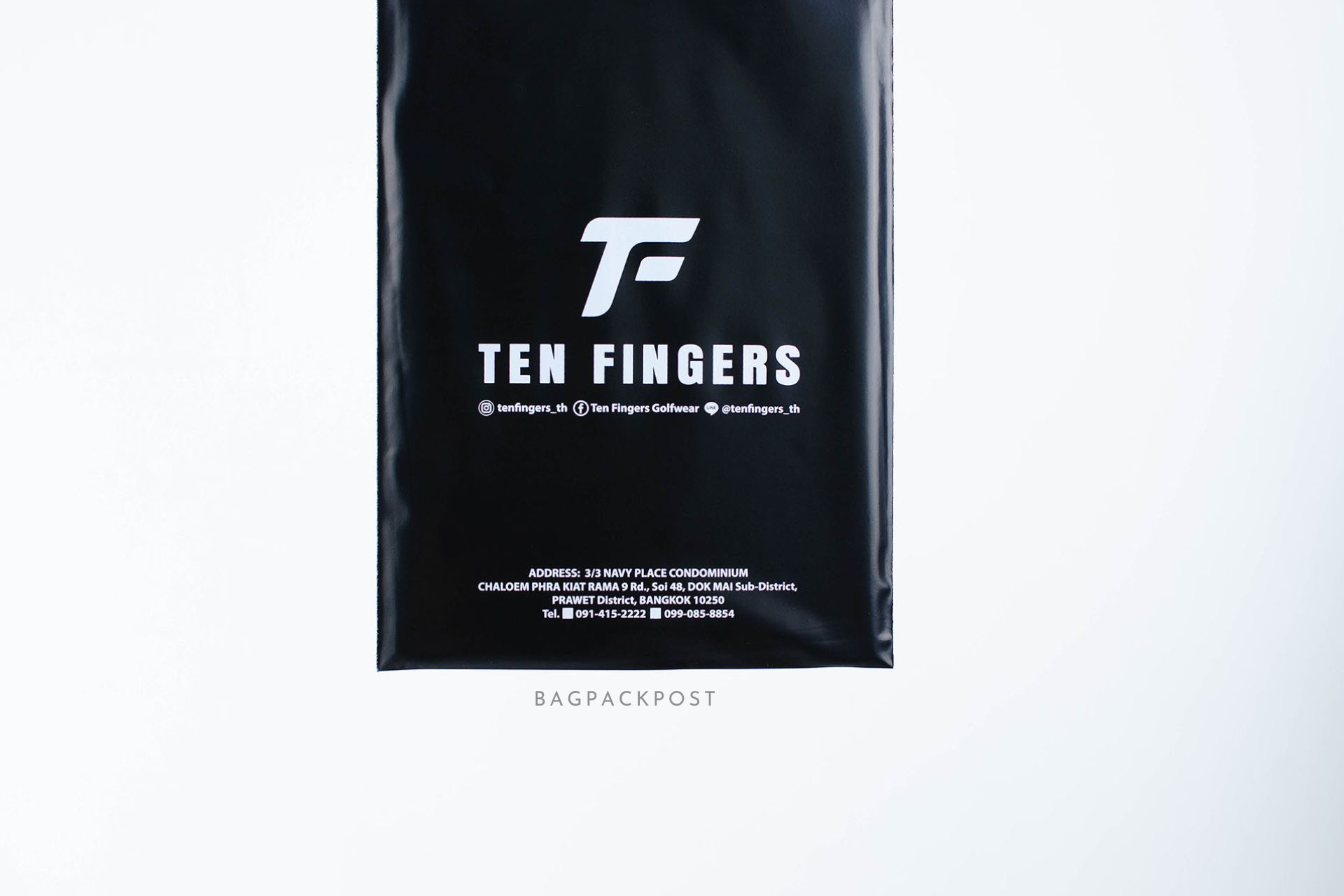 ผลิตถุงไปรษณีย์ ถุงพัสดุ ซองไปรษณีย์พิมพ์ลาย Ten Fingers ซองไปรษณีย์สีดำ ถุงไปรษณีย์พิมพ์ลาย 4 BagPackPost