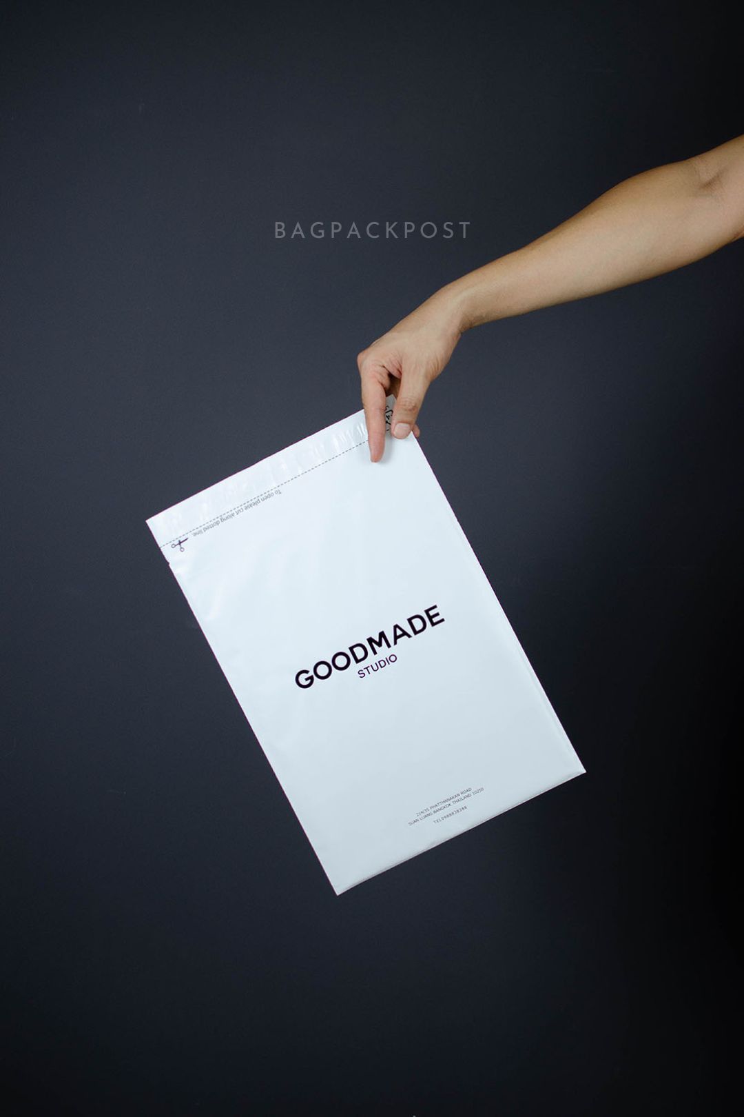 ซองไปรษณีย์พิมพ์ลาย GoodMade Studio ซองไปรษณีย์สีขาว ซองกันน้ำ BagPackPost