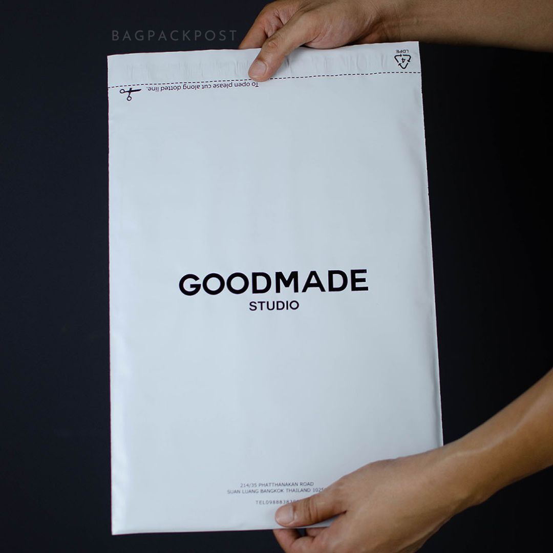 ซองไปรษณีย์พิมพ์ลาย GoodMade Studio ซองไปรษณีย์สีขาว ซองกันน้ำ 4 BagPackPost