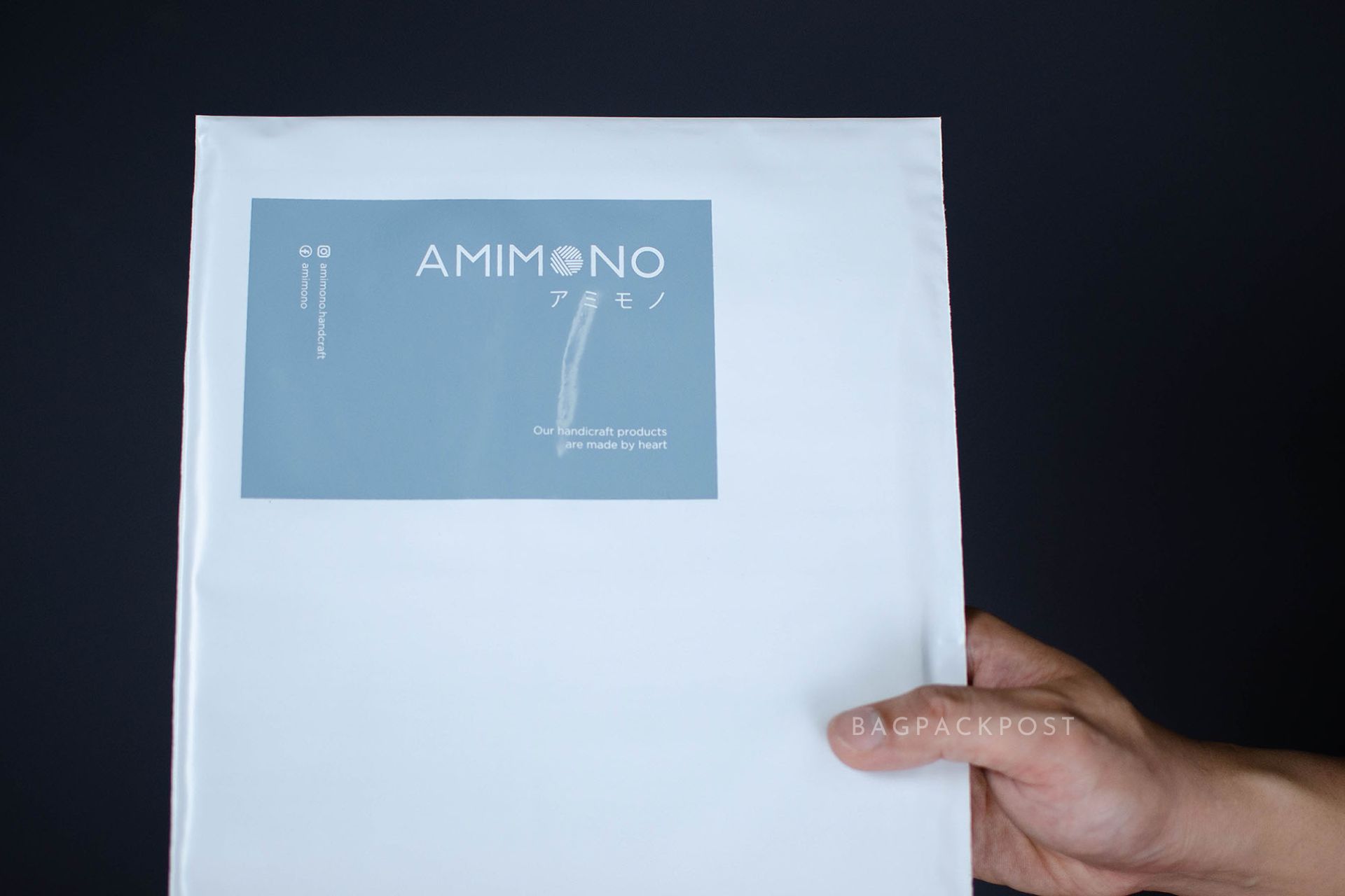ผลิตถุงไปรษณีย์ ซองไปรษณีย์พิมพ์ลาย AMIMONO ซองไปรษณีย์สีขาว ถุงไปรษณีย์พิมพ์ลาย 1 BagPackPost
