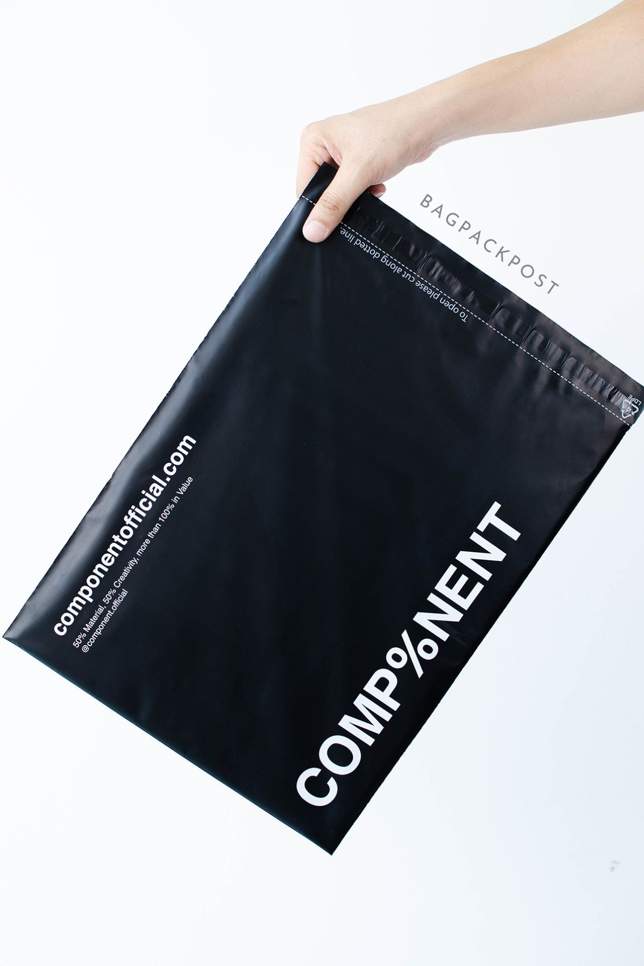 ผลิตถุงไปรษณีย์ ซองไปรษณีย์พิมพ์ลาย แบรนด์ Component ซองไปรษณีย์สีดำ ถุงไปรษณีย์พิมพ์ลาย 1 BagPackPost