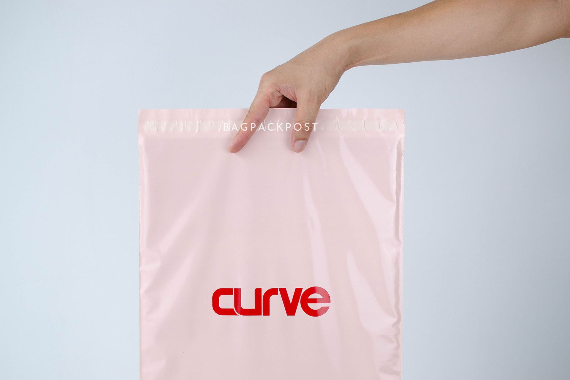 ผลิตถุงไปรษณีย์ ซองไปรษณีย์พิมพ์ลาย แบรนด์ CURVE ซองไปรษณีย์สีชมพู ถุงไปรษณีย์พิมพ์ลาย 1 BagPackPost