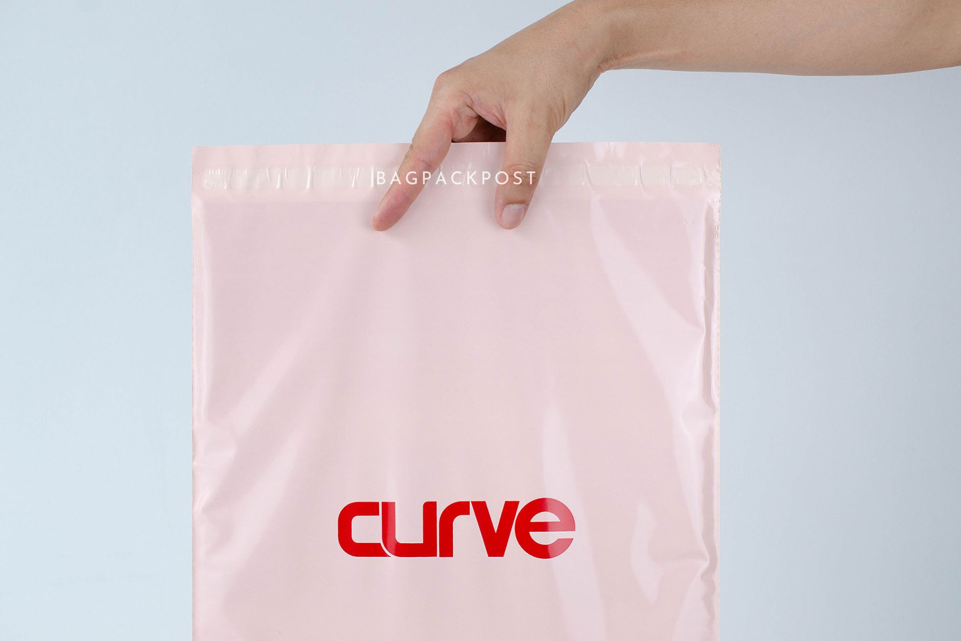 ผลิตถุงไปรษณีย์ ซองไปรษณีย์พิมพ์ลาย แบรนด์ CURVE ซองไปรษณีย์สีชมพู ถุงไปรษณีย์พิมพ์ลาย 2 BagPackPost