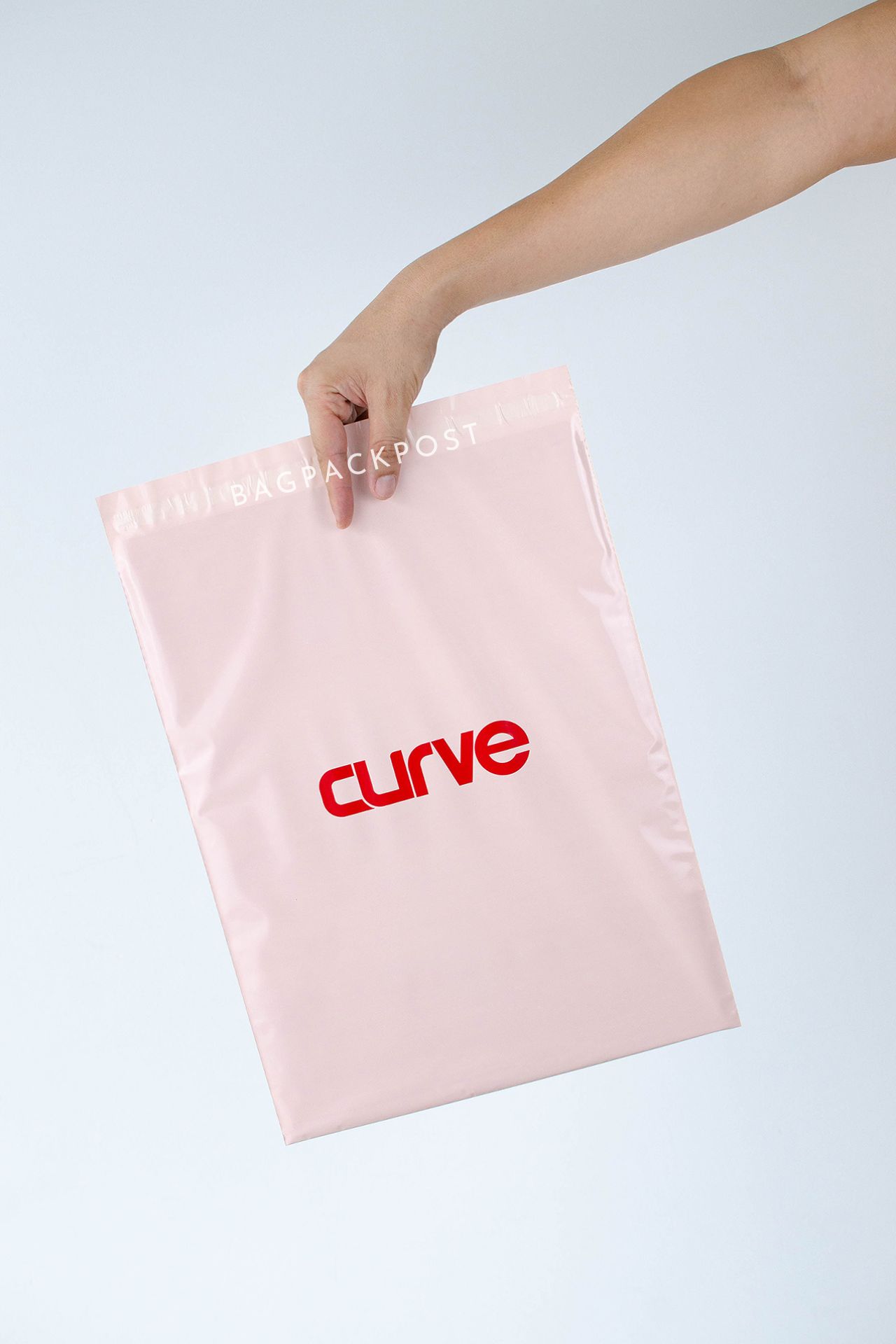 ผลิตถุงไปรษณีย์ ซองไปรษณีย์พิมพ์ลาย แบรนด์ CURVE ซองไปรษณีย์สีชมพู ถุงไปรษณีย์พิมพ์ลาย 3 BagPackPost