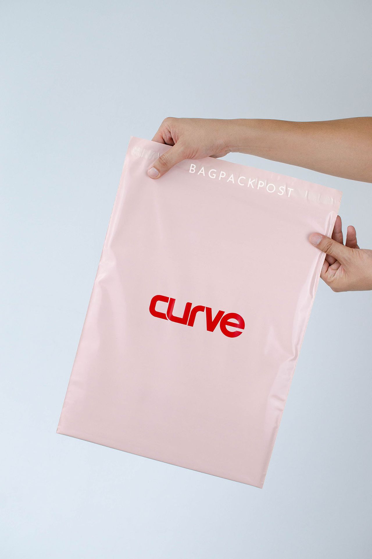 ผลิตถุงไปรษณีย์ ซองไปรษณีย์พิมพ์ลาย แบรนด์ CURVE ซองไปรษณีย์สีชมพู ถุงไปรษณีย์พิมพ์ลาย 4 BagPackPost