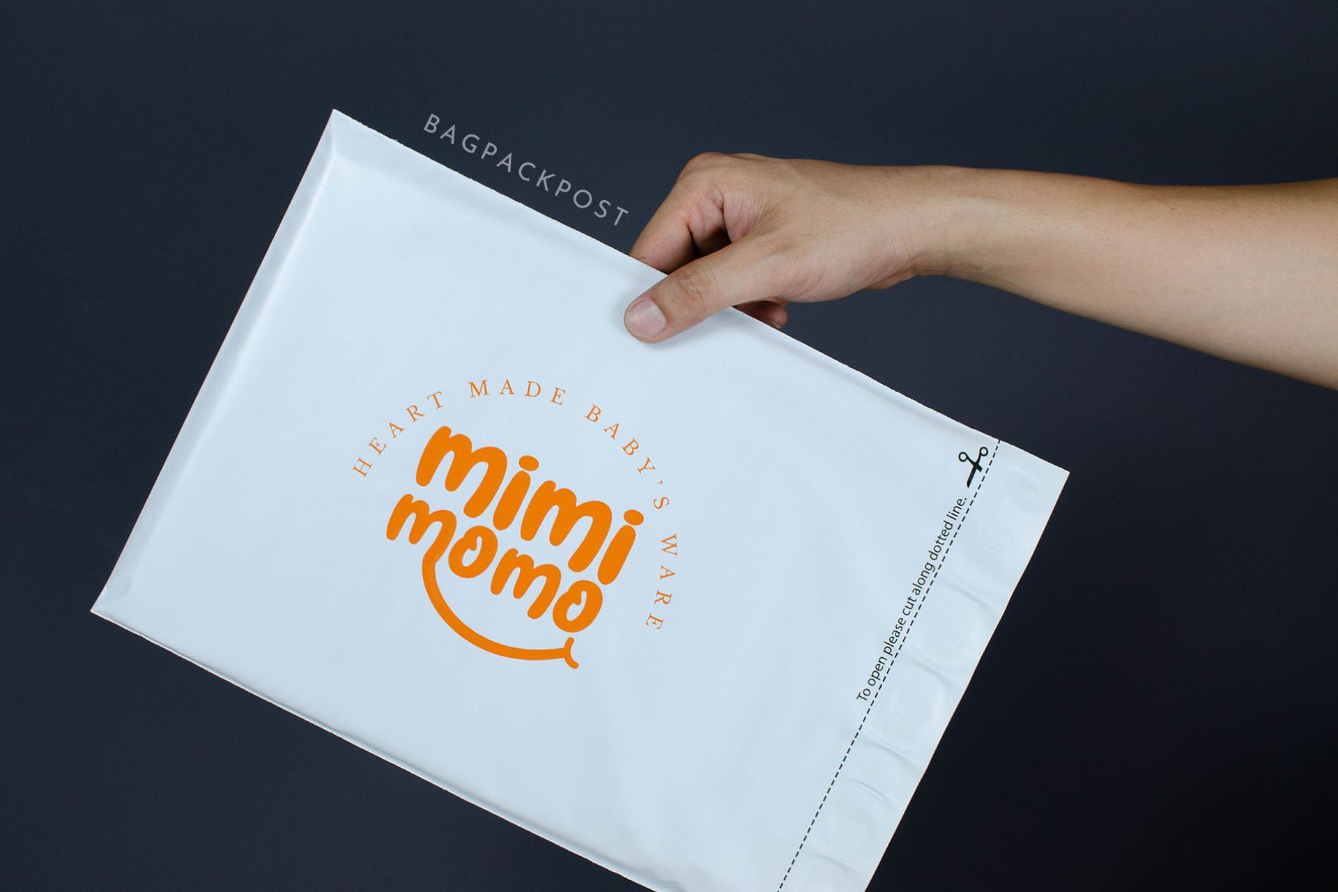 ผลิตถุงไปรษณีย์ ซองไปรษณีย์พิมพ์ลาย mimimomo ซองไปรษณีย์สีขาว ถุงไปรษณีย์พิมพ์ลาย 2 BagPackPost