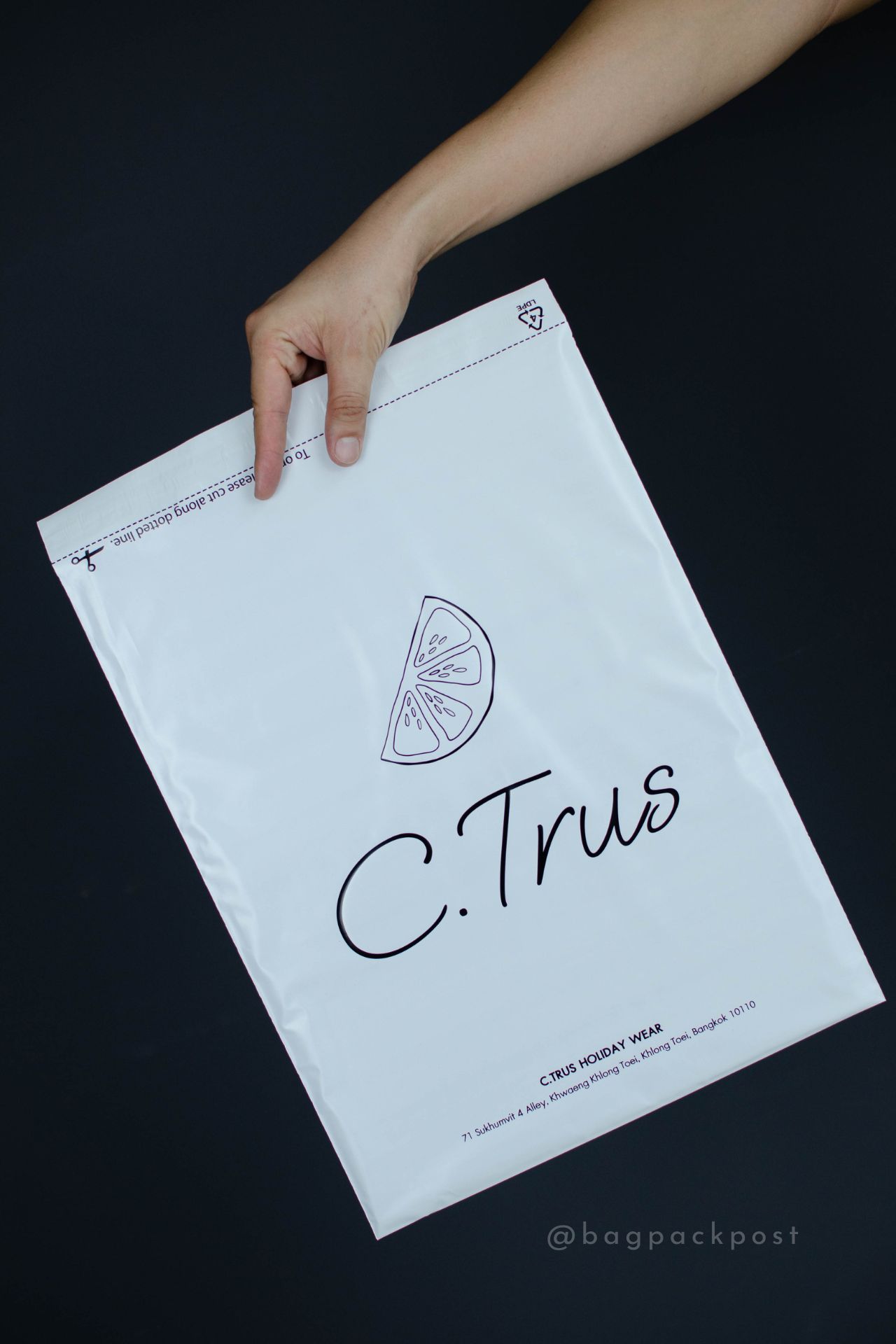 ผลิตถุงไปรษณีย์ ถุงพัสดุ ซองไปรษณีย์พิมพ์ลาย C.Trus ซองไปรษณีย์สีขาว ถุงไปรษณีย์พิมพ์ลาย 1 BagPackPost