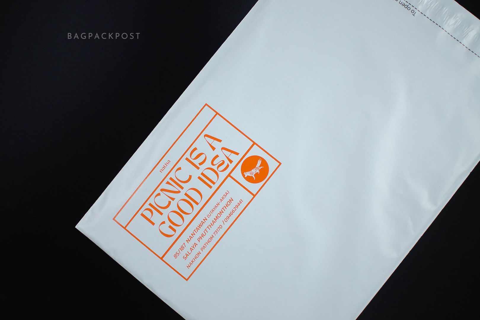 ซองไปรษณีย์พิมพ์ลาย Picnic is a Good Idea ซองไปรษณีย์สีขาว ถุงไปรษณีย์พิมพ์ลาย 3 BagPackPost