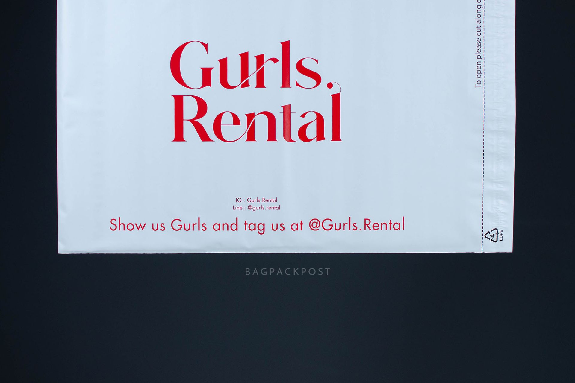 ผลิตถุงไปรษณีย์ ถุงพัสดุ ซองไปรษณีย์พิมพ์ลาย Gurls Rental ซองไปรษณีย์สีขาว ถุงไปรษณีย์พิมพ์ลาย 4 BagPackPost